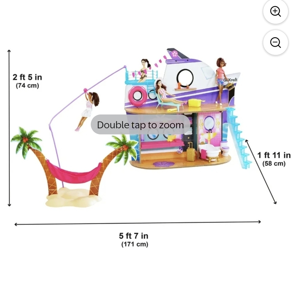Colorful Dollhouse with Slide and Hammock